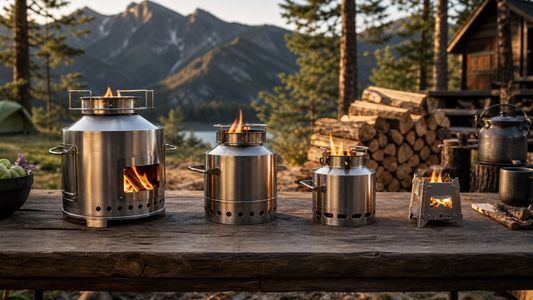 Hillrein wood gasifier stove lineup for outdoor cooking
