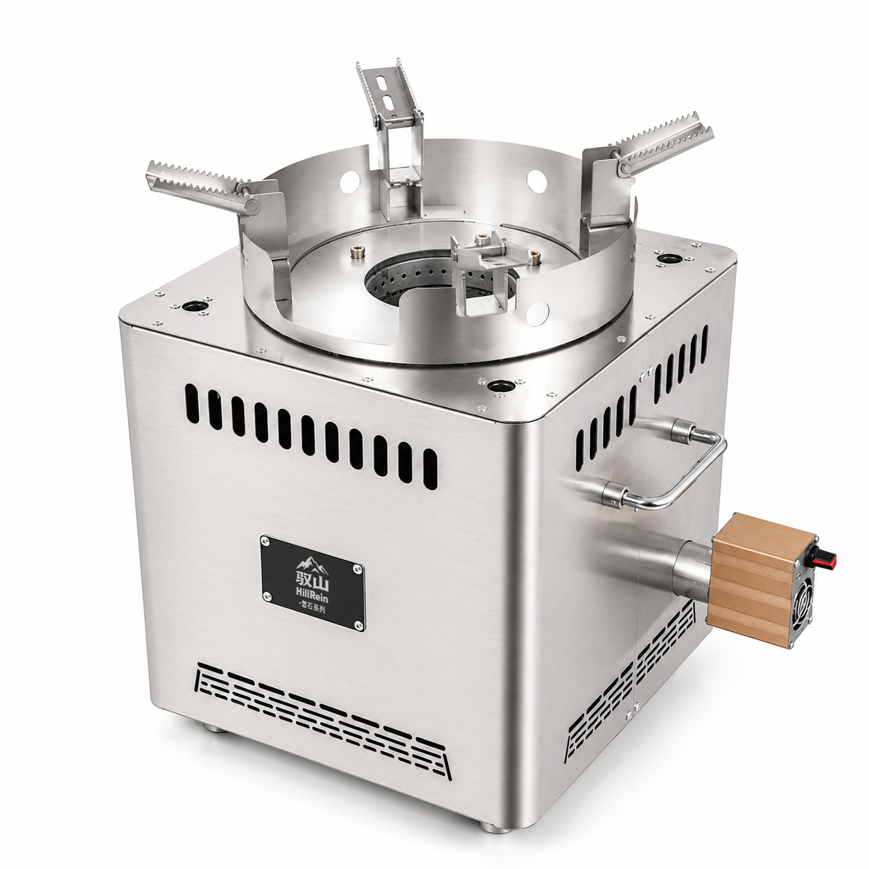Hillrein Boulder Series large firepower wood gasifier stove with stable stainless structure for backyard cooking and heavy cookware