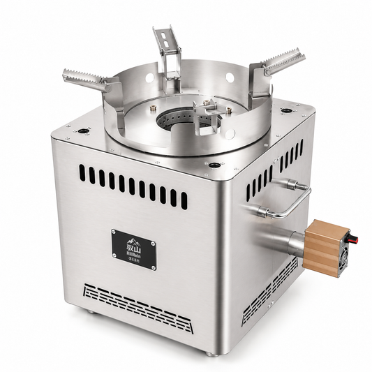 Hillrein Boulder Series large firepower wood gasifier stove with stable stainless structure for backyard cooking and heavy cookware
