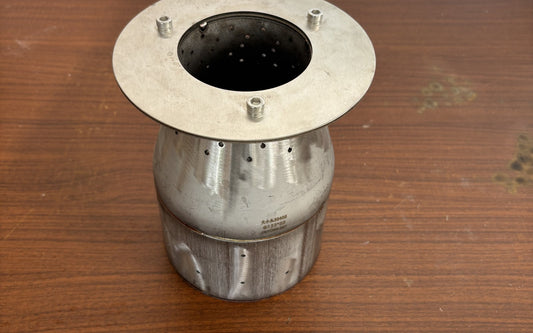 Hillrein Zhengtu 304 stainless steel wood stove inner chamber shown separately, with its circular upper flange and rows of air openings