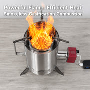 HillRein Ranger Portable Wood Gasifier Stove for Camping & Outdoor Cooking