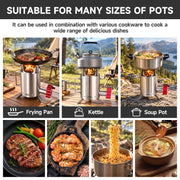 HillRein Ranger Portable Wood Gasifier Stove for Camping & Outdoor Cooking