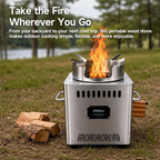 Portable Smokeless Wood Gasifier Stove for Camping, Backyard & Off-Grid Cooking