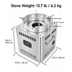 Portable Smokeless Wood Gasifier Stove for Camping, Backyard & Off-Grid Cooking