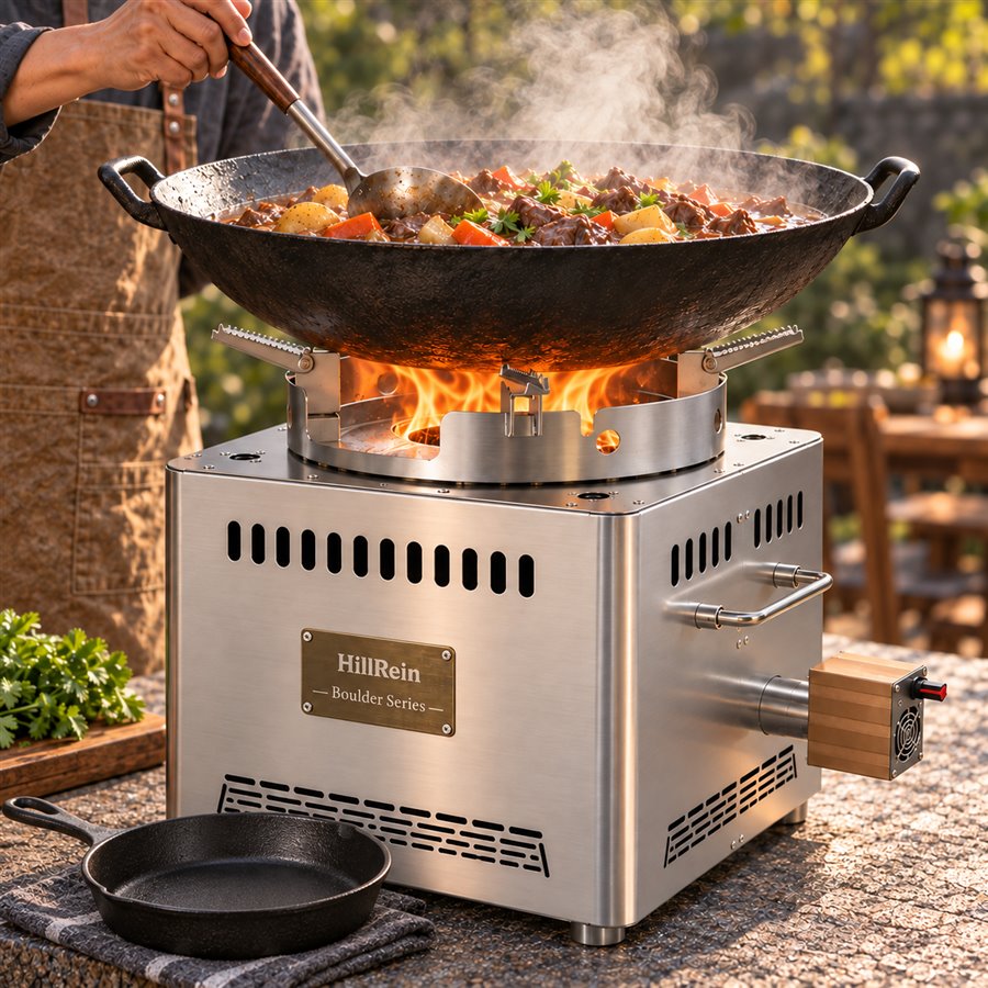 Hillrein Boulder heavy-duty outdoor wood gasifier stove